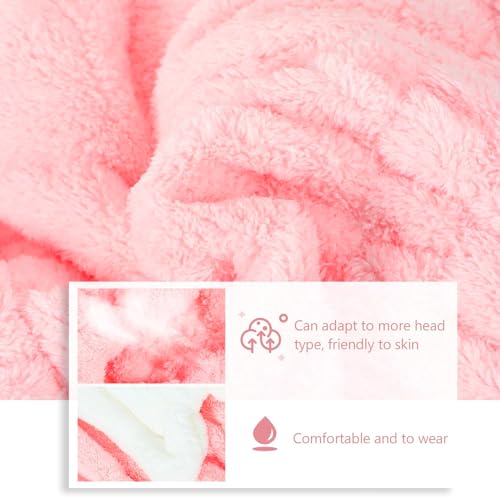 Image of NFI essentials Microfiber Hair Towel Cap Warp Super Absorbent Wet Hair Drying Head Turban, Pookie Bow Knot for Girls Salon Quick Dry Shower with Button for Women