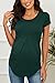 Escaco Women's Maternity Tops Short Sleeve Round Neck Front Pleat Peplum Tunic Top Pregnancy Casual T Shirts Green