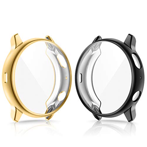 EZCO 2-Pack Screen Protector Compatible with Samsung Galaxy Watch Active 2 40mm / 44mm, Plated Soft Tup Case Full Coverage Screen Protective Cover Bumper for Galaxy Active 2 Watch