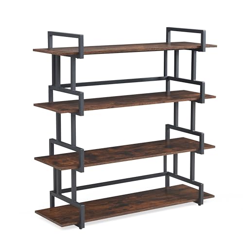 Join Iron JR-736 4-Tier Modern Industrial Ladder Bookshelf