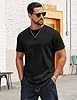 COOFANDY Men's T Shirt 100% Cotton Heavyweight Short Sleeve Crew Neck Tee Basic Plain Tops Regular Fit Black 3XL #1