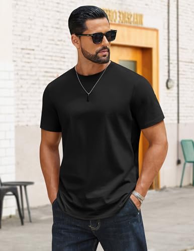 Image of COOFANDY Mens Tshirts 100% Cotton Big Tall T Shirts Basic Tees Plain T Shirts