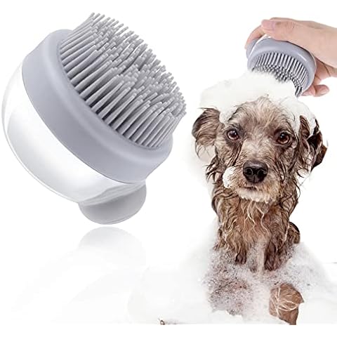 Cobee Hund Katze Shampoonierbürste, Silikon Hundebad Bürste Shampoo Spender Haustier Massage Grooming Bürste Fell Reinigung Bürste Hund Bad Schrubber Reinigungsbürste Cover