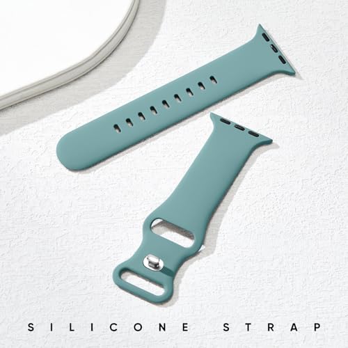 Silicone Band Compatible with Apple Watch Bands for Women 40mm 44mm 45mm 46mm 38mm 41mm 42mm 49mm Ultra Men, Sport Strap for iWatch Bands Series 10 9 8 7 6 5 4 3 SE
