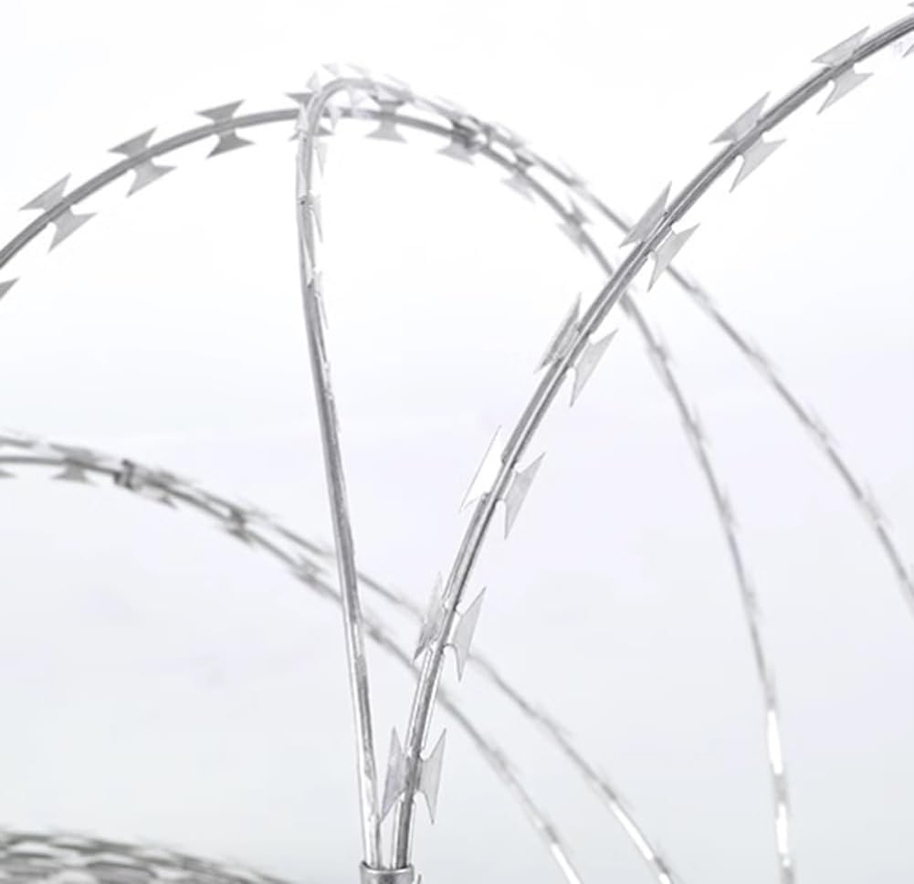 Filo spinato zincato - Ideale per recinzioni di Sicurezza ad Alta Resistenza, Perfetto per la Protezione di fattorie, Giardini e abitazioni (40 Metri).