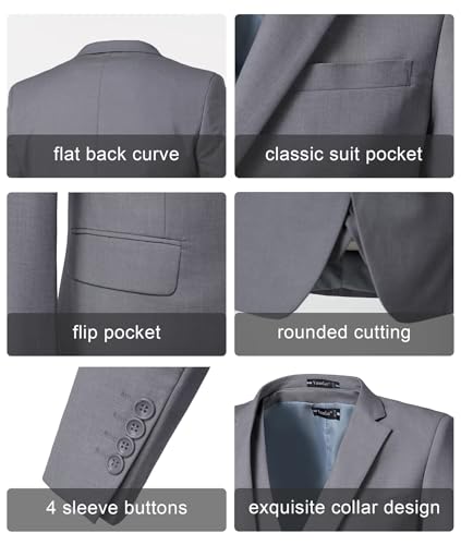 Mens Suits Slim Fit Prom Homecoming Suit for Men Wedding Business Tux Outfit 2 Piece Suit Jacket Blazer ＆Pants Set3