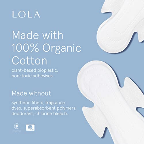 Lola Organic Cotton Pads, 60 Count - Ultra Thin Pad With Wings, Cotton Organic Pads For Women, Hsa Fsa Approved Products Feminine Care, Regular #TOP2