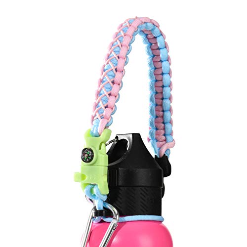 QeeLink Paracord Hande Compatible with Hydro Flask Standard Mouth Water Bottle Carrier