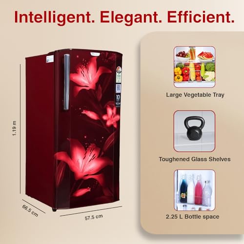 Image of Godrej 180 L 3 Star Turbo Cooling Technology, With 24 Days Farm Freshness Direct Cool Single Door Refrigerator(2023 Model, RD EDGENEO 207C THF BH WN, Blush Wine)