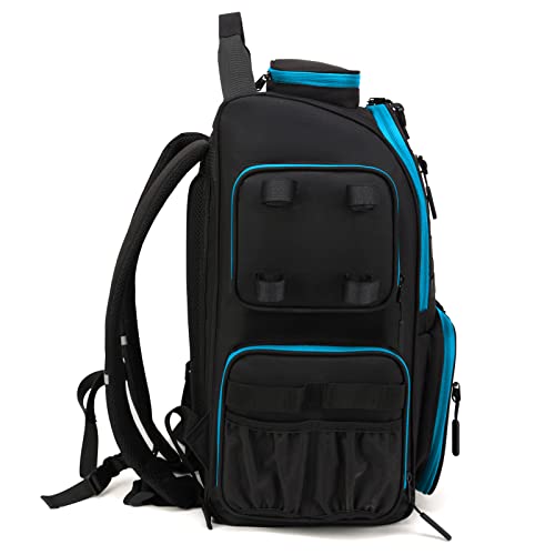 Foto von Lixada Angeltasche, Angelrucksack, Große Angeltasche Angelrucksack zur Aufbewahrung und Organisation Angelzubehör und Angelausrüstung für Campen Wandern Reisen, mit Köderboxen und 1 Regenschutz