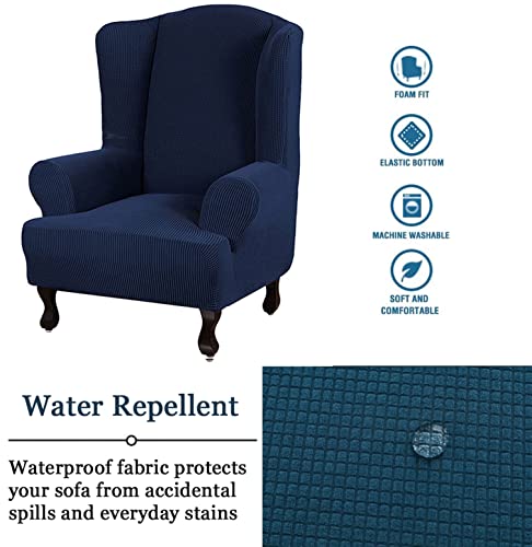 Funda elástica premium para sillón orejero protector jacquard alta gama 4