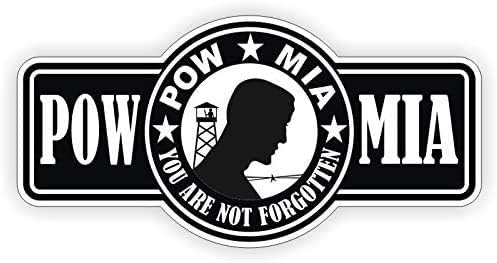 POW-MIA Hard Hat, 3 inches - Helmet Sticker Decal Label Motorcycle Lunch Box