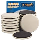Kayzn Furniture Sliders 16pcs 3 1/2 inch - Heavy Duty Reusable Round Sliders for Moving Furniture on...