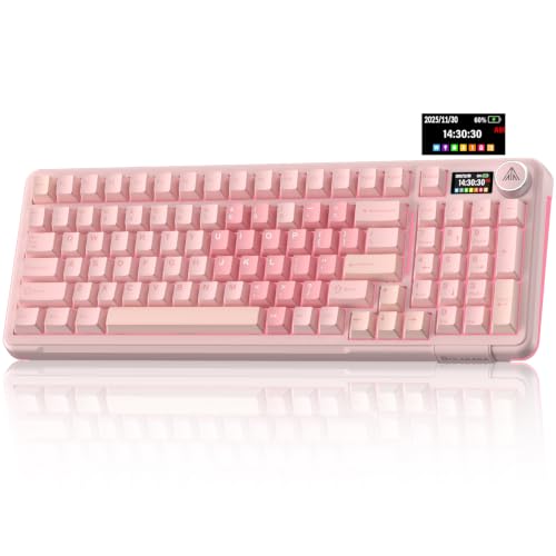 Image of SOLAKAKA A99 Pro Wireless Gaming Keyboard with LCD Screen & Metal Knob, 96% Layout Mechanical Keyboard, 2.4GHz /BT5.0 /USB-C, Hot Swappable, Creamy Keyboard with Gasket Structure, RGB, for Win /Mac