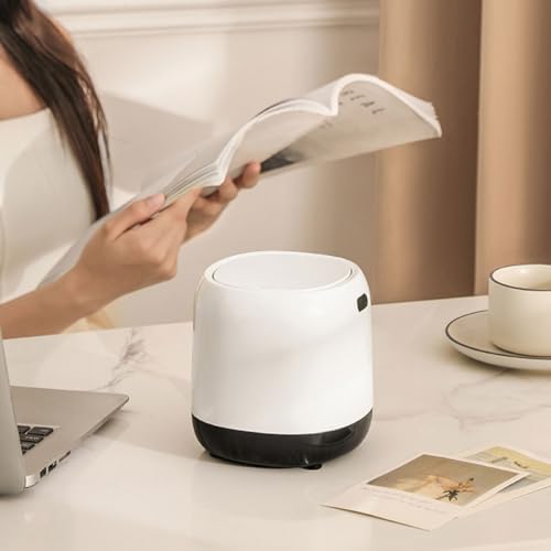Mini caneca de basura con tapa para escritorio, compacta miniatura 6