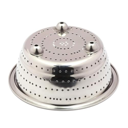Image of Coconut Stainless Steel Colander Strainer for Kitchen - Large Rice Washer, Fruit & Vegetable Washing Bowl with Handles - Rust-Proof, Heavy-Duty Multipurpose Sieve Basket - Pack of 1 | 18 cm