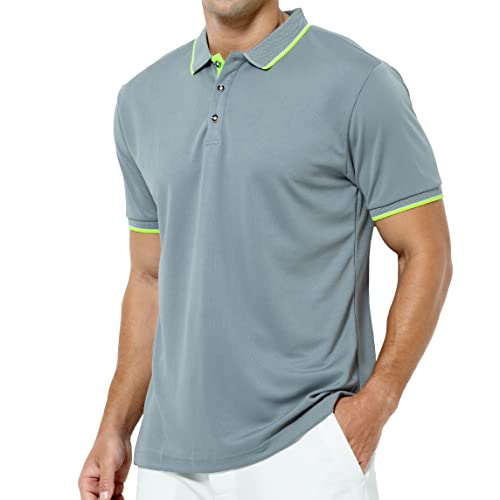 Arjen Kroos Men's Polo Shirts Short Sleeve Golf Shirts Athletic Muscle Regular Fit Tee,A4-Grey-Ck3309,Medium #TOP23