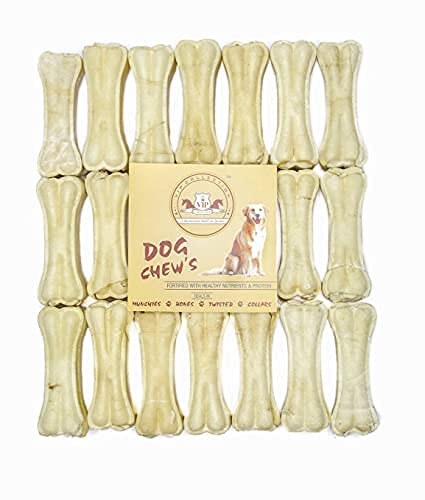 VIP Collection Dog Chew Bones Rawhide Pressed Bone Calcium Treat 5 Inches (5-INCH-Bone, Pack of 500 Gram)