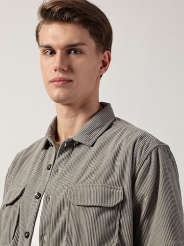 Image of Thomas Scott Men's | Solid | Half Sleeve | Regular Fit | Polyester-Blend | Double Flap Pocket | Spread Collar | Casual Shirt