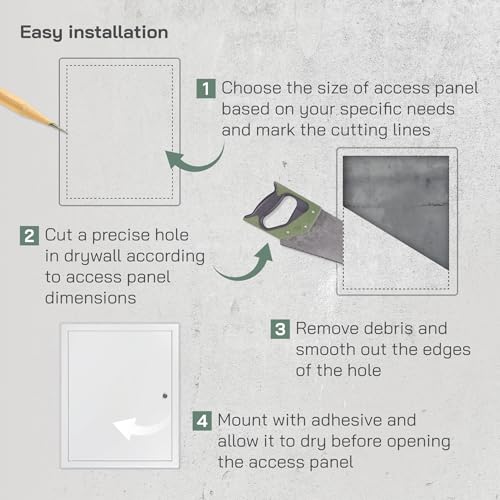 Vent Systems Lockable Access Panel for Drywall 16 x 20 Inch - Wall Hole Cover - Metal Access Door with Key - Plumbing Access Panel for Drywall - Service Shaft Crawl Space Door - Ceiling Access Panel by Vent Systems - Image 4