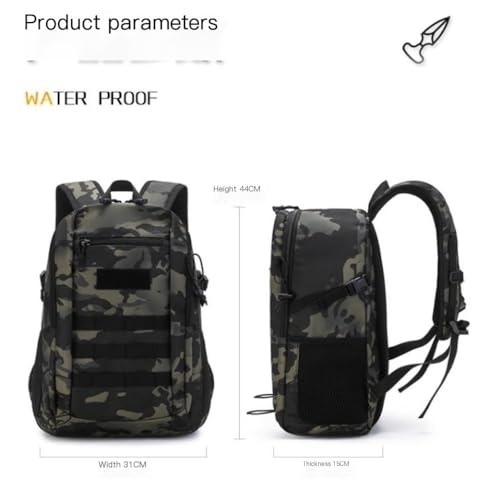 Mochila táctica de alta resistencia con compartimentos y MOLLE 7