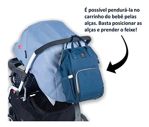 Bolsa Mochila Maternidade LANDUO Térmica Impermeável LAND Multifuncional Masculina e Feminina Cinza