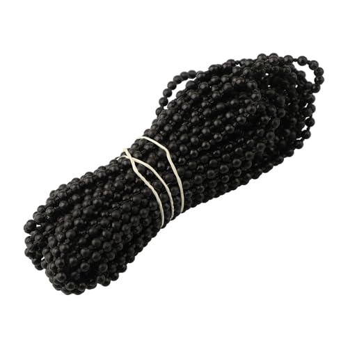 Lawnoval Cortina enrollable con 10 pares de conectores, cadena de cuentas de plástico negro de 10 m para persianas verticales, romanas y enrollables