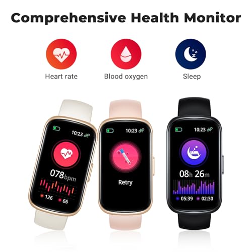 Image of Fitness Tracker Smart Watch, 1.47 inch Full Touch, Deep Black 24 /7 Heart Rate & Blood Oxygen Monitor, Sleep Tracker, 3ATM Waterproof, Step & Activity Tracker, For Women Men