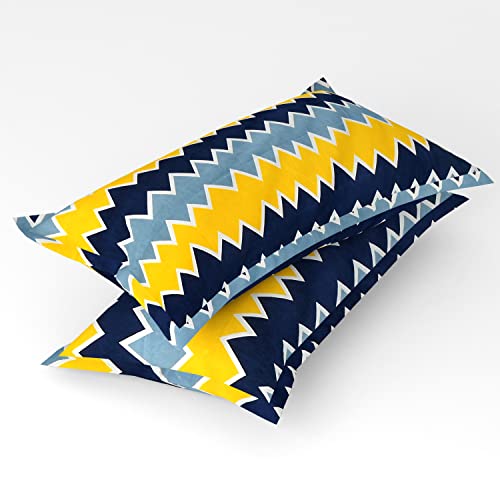 Image of HOMEKART 3D Printed 144 Tc Microfiber Double Bedsheet with 2 King Size Pillow Covers Breathable | Wrinklfree | Summer | Topsheet (Yellow Cricle Print, 90 x 90 Inches)