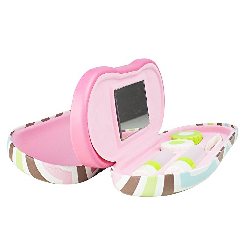 OptiPlix Dual Glasses and Contacts Case - Double Sided 2 in 1 Clamshell Hard Case for Eyeglasses and Contact Lenses with Mirror - Pastel Chevron With Matte Finish