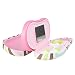 Dual Glasses and Contacts Case - Double Sided 2 in 1 Clamshell Hard Case for Eyeglasses and Contact Lenses with Mirror - Pastel Chevron With Matte Finish - By OptiPlix