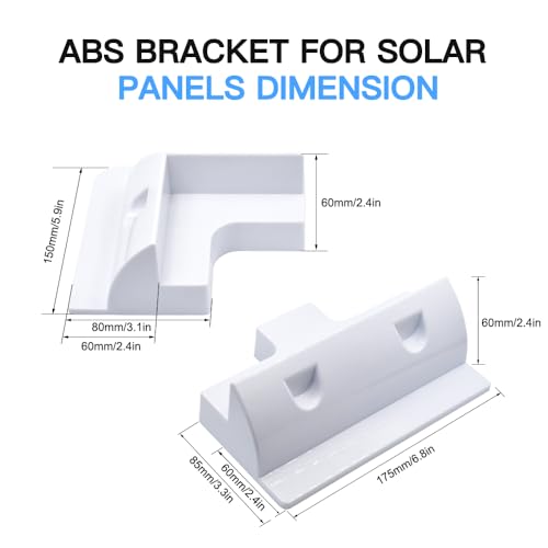 Slocable Kit de suporte de canto de suportes de montagem de painel solar ABS, sem endro, resistente