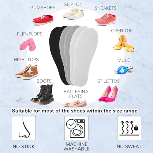 3 Pairs Fleece Sockless Shoe Liner Fuzzy No Show Socks Wool Sock Insoles Inserts Warm Winter Washable Barefoot Imitation Fleece4