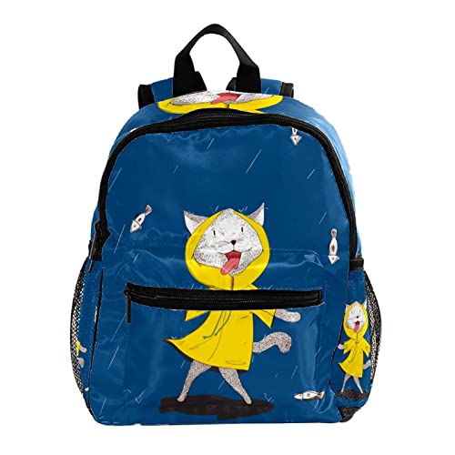 Sac à dos pour garçons filles chat bleu 30,5 cm bagage enfant