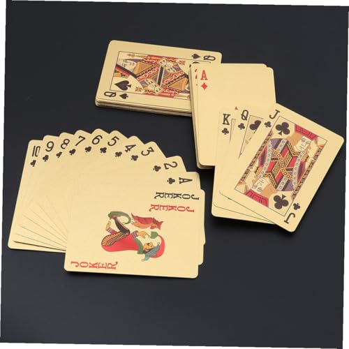 VICASKY Pokerkarten aus Kunststoff Flexible Spielkarten für Reisen und Pokerpartys Goldfarben Langlebig und Leicht zu Reinigen – Bild 4