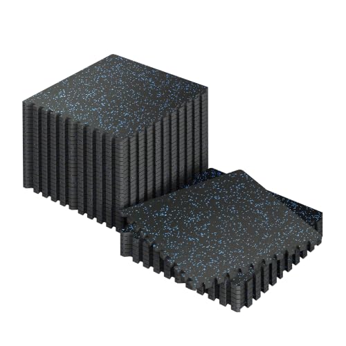 Image of SUPERJARE 0.56'' Thick 120 Sq Ft Rubber Top Gym Flooring for Home Gym