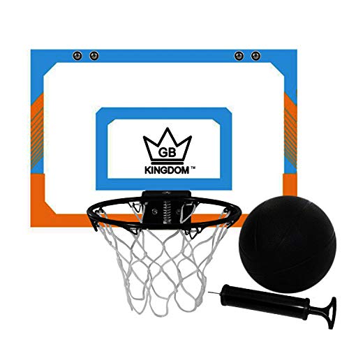 Kingdom GB Hyperdunk Red portátil para Mini aro de Baloncesto con Bola y Bomba Montaje en Puerta (Naranja Azul)
