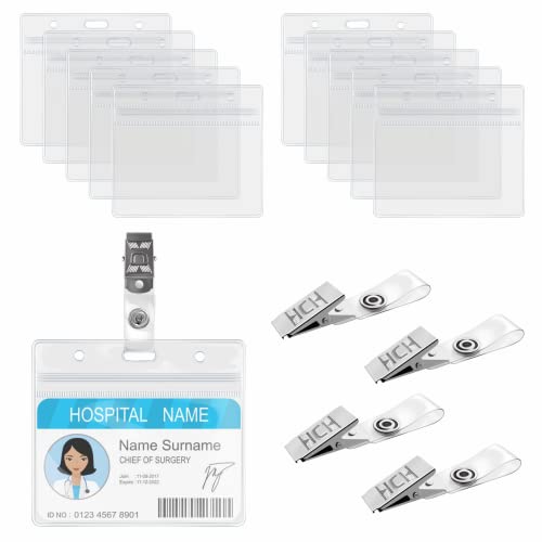 DERAYEE 20 Set Ausweis Kartenhalter mit Clips, Transparent...