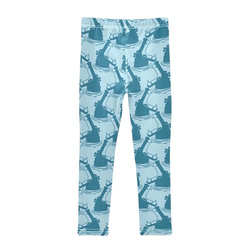 ZZKKO Girls Leggings Hippo Background Toddler Girls Clothes Leggings for Girls Toddler Girls Leggings 3-4T2