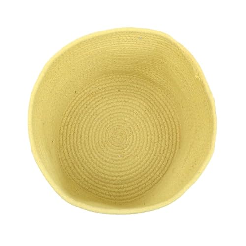 Image of ☆LBY ute Cotton Basket, Handcrafted Woven Storage Planter Basket for Home Decor, Multi-Purpose Bag with Handle for Living Room Bathroom Laundry & Toys cat shape (yellow rab 12 x 15 inch)