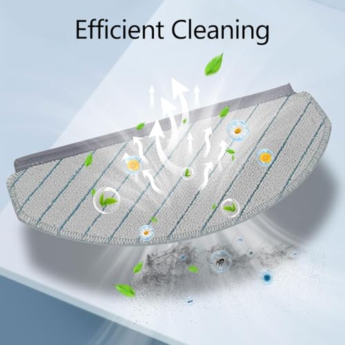 Image of 4 Pcs Replacement Mop Pads Compatible with Ecovacs DEEBOT N20, N30 and N30 Plus, Yeedi C12 Plus and C12 Pro Plus, Washable, Reusable Microfibre Cleaning Cloth