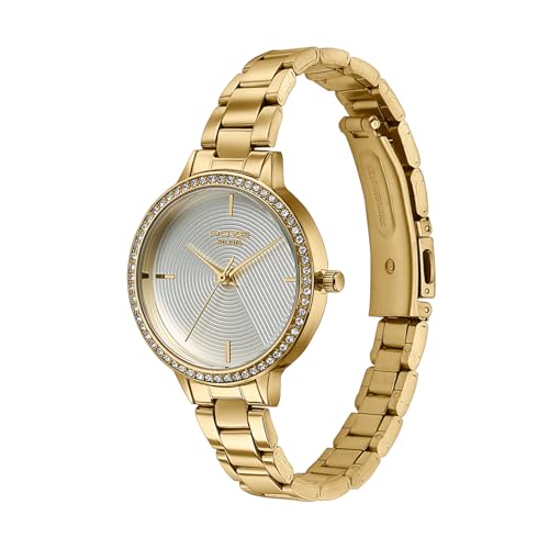 Image of Sonata Poze 9 with Quartz Analog Silver Dial IPG Strap Watch for Women - SP80187YM01W
