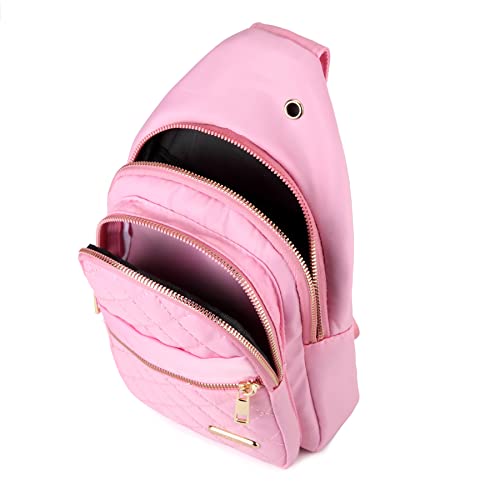 Image of AOSTIHOT Small Crossbody Bags Sling Bag for Women, Sling Backpack Chest Daypack Cross Body for Travel Casual Running Hiking Pink