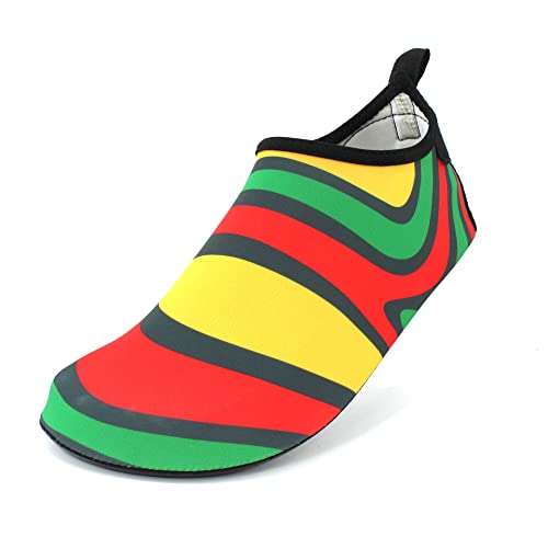 Image of Water Shoes for Women and Men Quick-Dry Swim Beach Shoes for Outdoor Surfing Yoga Exercise Jamaica Flag Caribbean Reggae Rasta