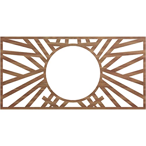 Ekena Millwork 36"W x 18"H x 13 3/8"ID x 3/8"T Hoover Wood Fretwork Pierced Ceiling Medallion, Walnut