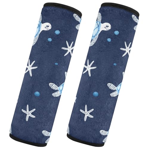 Seat Belt Covers 2 Pack White Blue Turtles Car Seat Strap Covers Super Soft Car Seat Neck Cover for Boys Girls Adults Babies S