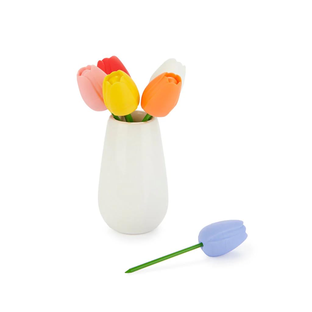 Pics apéritif Tulip multicolores Balvi : lot réutilisable en céramique et acier