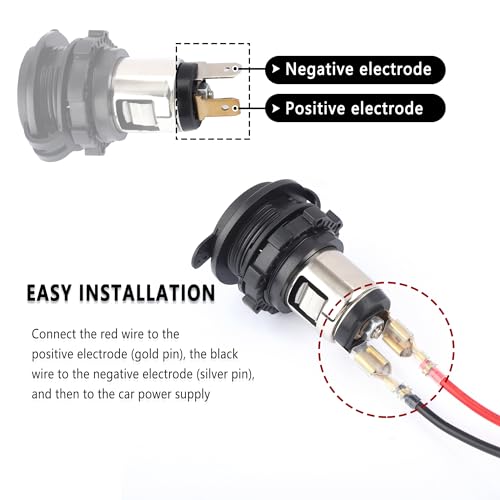 Car Cigarette Lighter Socket,Dustproof Automotive Replacement 12V Power Outlet,Universal Cigarette Lighter Outlet Car Accessories Interior for Car Truck SUV Marine ATV - Image 4
