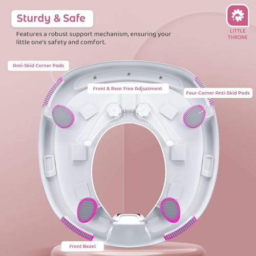 Image of StarAndDaisy Potty Seat for Kids 1-3 Years | Toilet Seat for Kids with Height Adjustable & Removable Soft Cushion, Fits All Western Toilets seat (Pink - White)