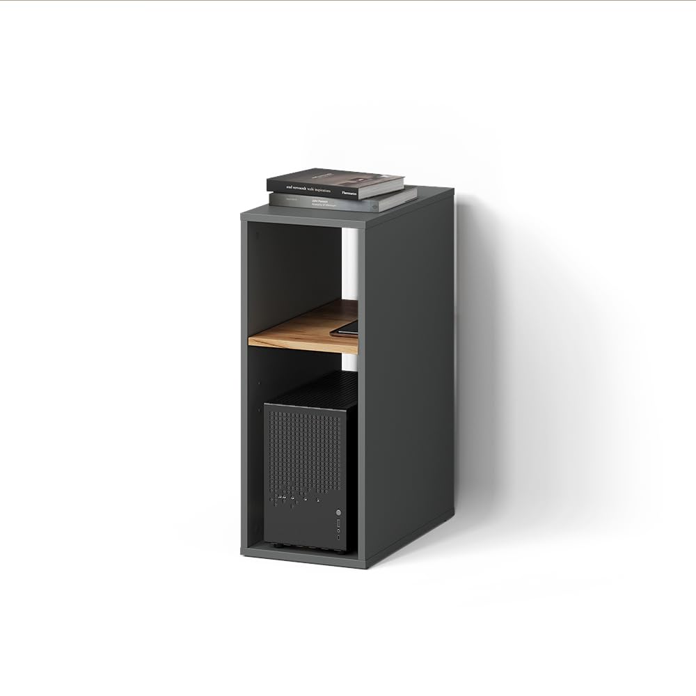 Livinity Mobile per PC Lorena, Antracite/Rovere dorato, 28.5 x 72 cm con 2 scomparti